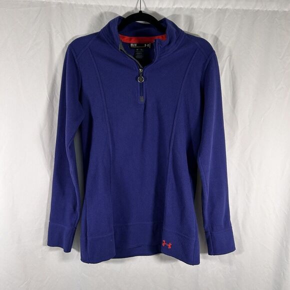 Under Armour Sweater Women Medium Blue 1/4 Zip Performance No 96 Fleece - Picture 1 of 11